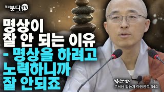 명상이 잘 안되는 이유 명상을 하려고 노력하니까 잘 안되죠 ⭐️부처님 말씀과 마음공부 34회(17-2)⭐️ |  인생 상담 성공 법상스님 행복 마음공부