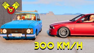 BMW M5 E39 vs Moskvich 412 😲 300 km/h Crash Test 4K