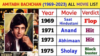 Amitabh Bachchan all movie list 1969 - 2023 | Amitabh Bachchan all movie list hit and flop - Part 1