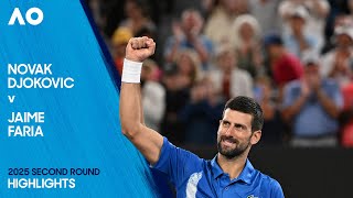 Novak Djokovic v Jaime Faria Highlights | Australian Open 2025 Second Round