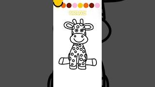 Drawing and Coloring Giraffe | Drawing and Learn | Digital Art For Kids