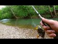 Fishing  INDIANA for Creek Smallmouth Bass