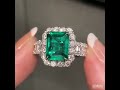 2.3ct halo emerald cut emerald engagement ring