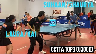 Suhaan [2230] /Shaurya vs Laura [1586]/Kai [1297] - U3000 Doubles - 3rd/4th Place - CCTTA Top8