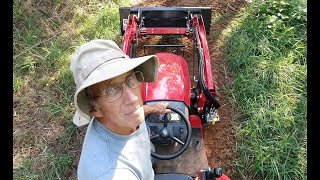 Episode 44- Breaking in my TYM T25 tractor, with french drain and backfill around the barn.