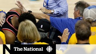 Golden State Warriors investor shoves Toronto Raptors' Kyle Lowry