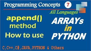 Append method in python programming in hindi | append in array, list in python