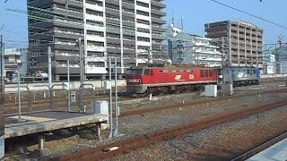 2015.10.24 JR貨物 EF510 + EF210 100番台 千里丘駅 通過