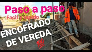 COMO ENCOFRAR UNA VEREDA(es la obra de una construcción de veredas de hormigon)