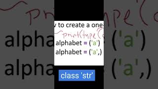 How to create one element tuple in PYTHON #shorts #python #pythonprogramming #pythontutorial