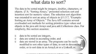 Daniel Liang Java Sections 23.1 and 23.2 Insertion Sort