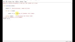 Python program to sum all the items in a list