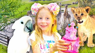 Nastya and her family travel dreams. Video for kids learn about animals.