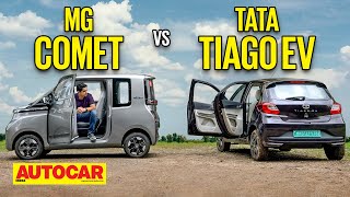MG Comet vs Tata Tiago EV - Which is the EV for you? | Comparison | Autocar India