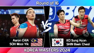 Aaron CHIA /SOH Wooi Yik vs KO Sung Hyun /SHIN Baek Cheol | Korea Masters 2024 Badminton