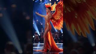 The beauty shocked the AGT stage when she transformed into a phoenix  #agt#talent #shorts  #magic