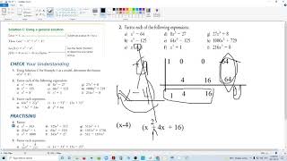 Functions 12 (advanced functions) Chapter 3.7  (sum and difference of cubes)