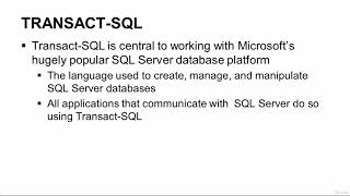 Microsoft SQL Server 2016 Certification 70-764 - Transact-SQL