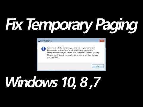 [Fix] Windows created a temporary paging file.. Windows 10, 8, 7