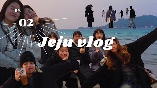 Winter Jeju vlog ep.2🍊|濟州島好多海邊、海鮮🦞、咖啡廳