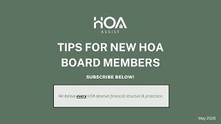 Tips for New HOA Board Members #hoa #boardofdirectors #homeownersassociation