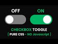 Create a Custom Toggle Switch with Pure CSS Tutorial In Hindi Code4Education (2020)