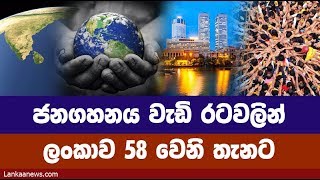 ජනගහනය වැඩි රටවල් අතර ලංකාවට 58 වෙනි තැන