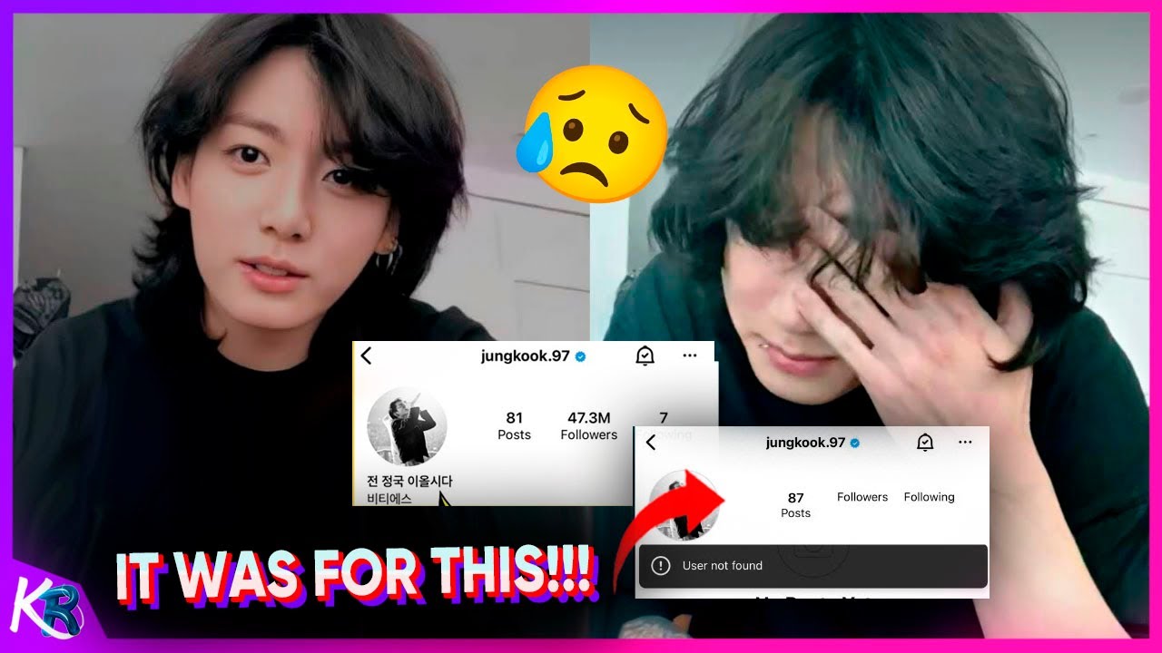 😪BTS JUNGKOOK Reveals Why He DELETED His INSTAGRAM Account With 50 ...