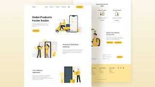 Responsive Website Design Using HTML Sass & JavaScript 🚚 | Delivery Landing Page