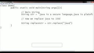 How to Replace string with another string in JAVA: Program Code