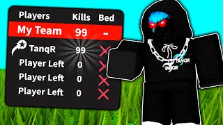 My entire team left, So I won the game.. (Roblox Bed Wars)