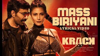 Mass Biriyani Full Video Song | #Krack | Raviteja | Shruti Haasan | HD | Nithiin Studio |