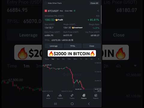 2000 Profits in Bitcoin Binance Futures Trading #bitcoin #trading #shorts