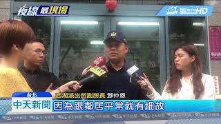 20190506中天新聞　鄰居失控狂敲鐵門　警到場慘遭攻擊