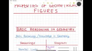 Basic Reasoning – Knowledge in Geometry Part 1