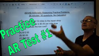 ASVAB Arithmetic Reasoning AFOQT, Practice Test #1-15