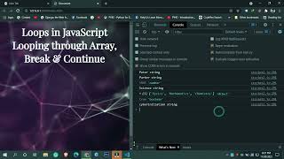 JavaScript tutorials in Hindi #26, looping array, continue and break statements in javascript