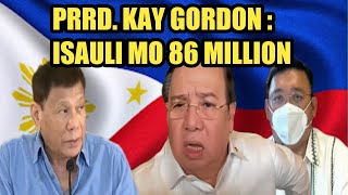 PRESIDENT DUTERTE  INAKUSAHAN NA MAGNANAKAW SI GORDON 86M kAILANGAN NYANG IBALIK #dutertenewsreport