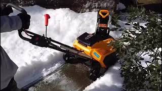 【お客様使用動画】石川県の水分を含んだ湿った雪で電動除雪機 HG-STE1320を実際に使用していただきました。