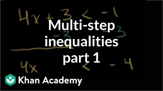 Multi-step inequalities | Linear inequalities | Algebra I | Khan Academy
