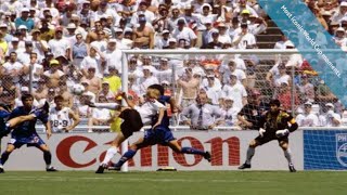 Jürgen Klinsmann's famous flick in the 1994 World Cup. Most iconic World Cup moments.