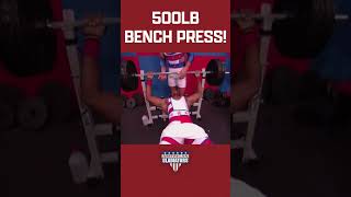 500lb bench press by Gladiator Sabre! #AmericanGladiators #Fitness #Shorts