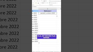 Obtenir une liste du même jour de la semaine sur Excel