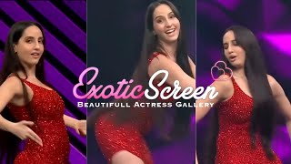 Beautifull Nora Fatehi Red Tight Dress | Vertical View | ExoticScreen | Beautifull Actress Gallery