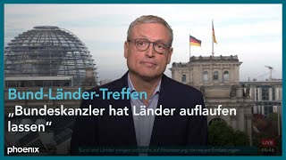 phoenix nachgefragt mit Daniel Brössler (Süddeutsche Zeitung) zum Bund-Länder-Treffen am 05.10.22