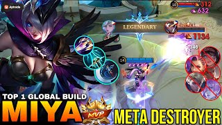 WTF DAMGE! Miya Moderna Butterfly with Meta Destroyer Build be like - Build Top 1 Global Miya ~ MLBB