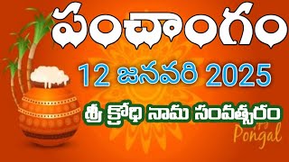 Daily Panchangam 12 January 2024 ||Panchangam today || 12 January 2024 Telugu Calendar || Panchangam