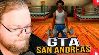 T2x2 ВПЕРВЫЕ ИГРАЕТ в GTA SAN ANDREAS #2