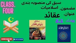Lesson Plan Islamiat, Class.4. Topic: Aquaid, Unit: 2.1