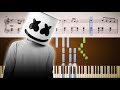 HAPPIER (Marshmello ft. Bastille) - Piano Tutorial + SHEETS